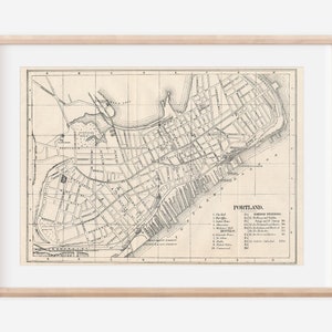 1874 Portland Maine Antique Map