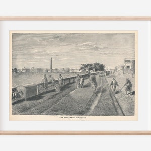 1892 Calcutta India Antique Engraving Print