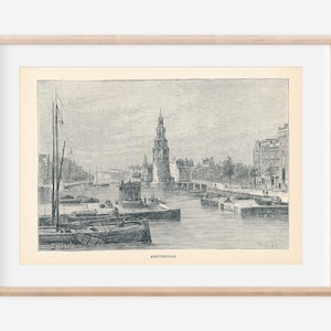 1885 Amsterdam Netherlands View Antique Print