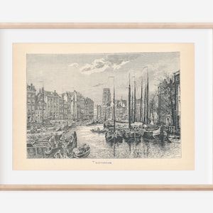 1885 Rotterdam Netherlands Antique Print