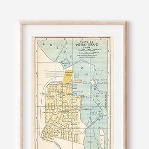 1940 Vera Cruz Mexico Vintage Map