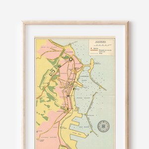 1923 Algiers Algeria Antique Map