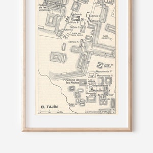 1968 El Tajin Mexico Vintage Map