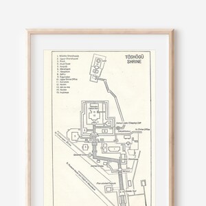 1961 Toshogu Shrine Nikko Japan Antique Map