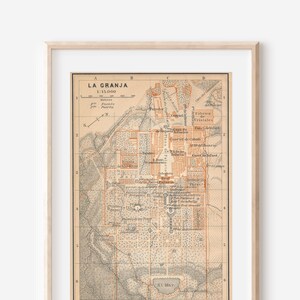 1908 La Granja Spain Antique Map