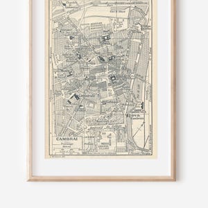1922 Cambrai France Antique Map