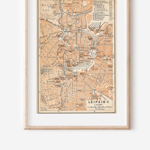 1913 Leipzig Germany Antique Map