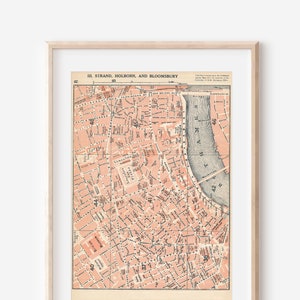 1927 London Street Map, London England, United Kingdom Antique Map