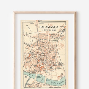 Mapa antiguo de Salamanca, España, 1930