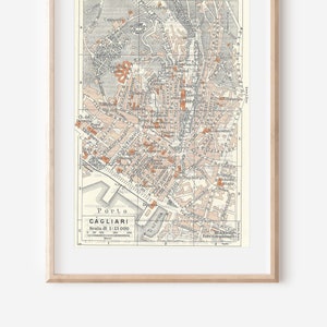 Carte vintage Cagliari Sardaigne Italie 1940