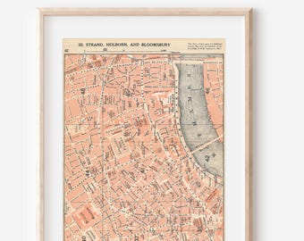 Mapa de calles de Londres de 1927: Guía de viajes antigua del Reino Unido
