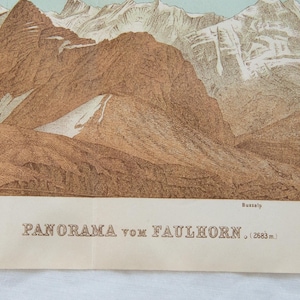 1911 Faulhorn Mountain Switzerland Antique Panorama