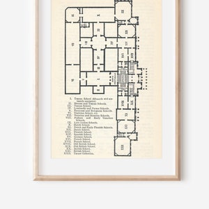 Plano de planta antiguo de la National Gallery de Londres de 1910