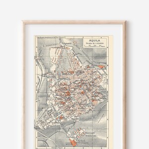 Mapa antigo de L'Aquila Itália de 1939