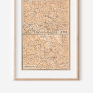 1906 Leeds & Bradford Vereinigtes Königreich Antike Karte