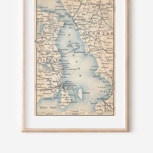 1895 Kopenhagen Dänemark Antike Landkarte