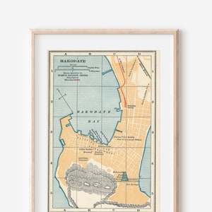 1933 Hakodate Japan Antique Map