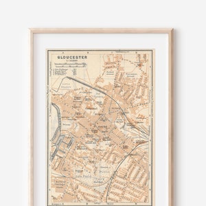 1910 Gloucester United Kingdom Antique map