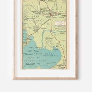 1952 Killarney Ireland Vintage Map