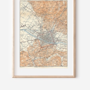 Mapa antiguo de Florencia (Italia) de 1928