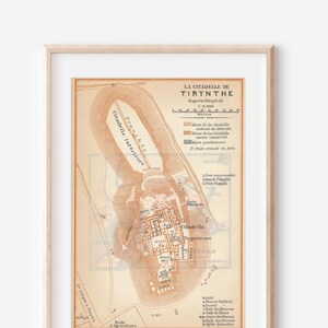 1910 Tiryns Griechenland Antike Karte