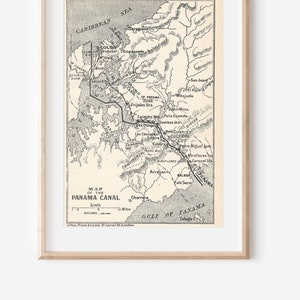 Carte ancienne du canal de Panama de 1931