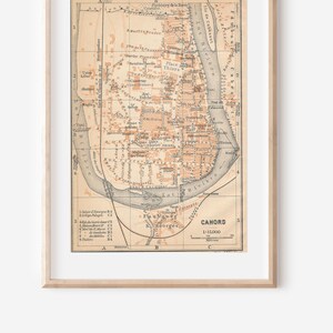 Mapa antigo de Cahors França de 1914