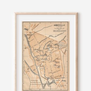 Mapa antigo de Abbeville França de 1909