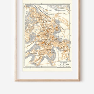 1964 Siena Italy Vintage Map