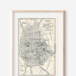Mapa antigo de Douai França de 1922