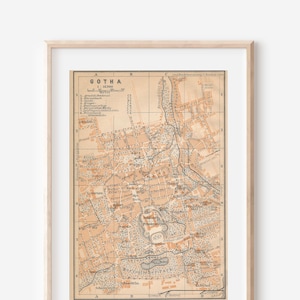 1913 Gotha Germany Antique Map
