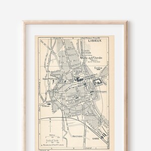 Mapa antigo de Lisieux França de 1926