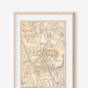 Mapa antigo de Belfort França de 1909