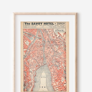 1914 Zürich Schweiz Antike Landkarte