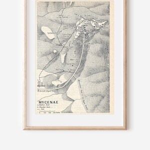 1964 Mykene Griechenland Vintage Karte