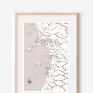 Carte vintage du parc d'état de Humbug Mountain sur la côte de l'Oregon de 1978 et de la région de Nesika Beach