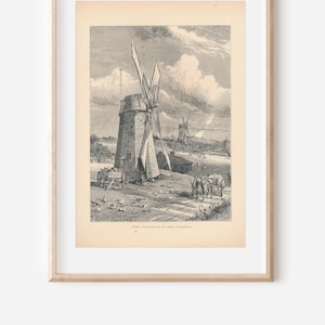 1872 East Hampton Long Island New York Antique Engraving Print