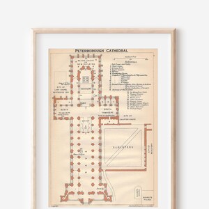1920 Peter Borough Cathédrale Vereinigtes Königreich Antike Karte