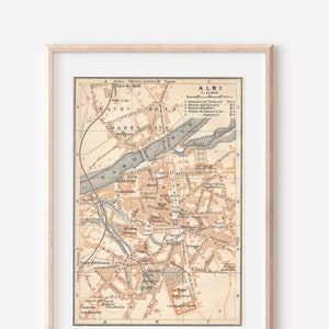 Mapa antigo de Albi França de 1914
