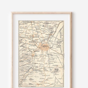1909 Mexico City Mexico Antique Map