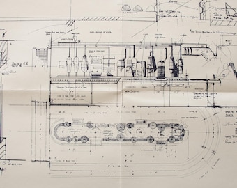 May include: A technical architectural blueprint titled 8 MOS EISLEY/INTERIOR CANTINA, featuring black ink line drawings on a white background. The document displays elevation and floor plan views with handwritten annotations and structural details.