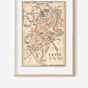 Mapa antiguo de León España de 1930