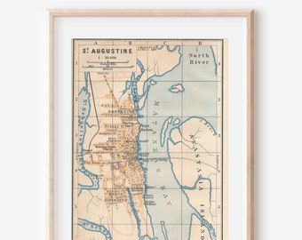 1909 St Augustine Florida Antique Map
