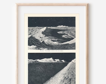 1959 Lunar Landscape, Surface of Moon Vintage Astronomy Print
