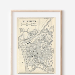 1933 Zutphen Pays-Bas Carte Antique