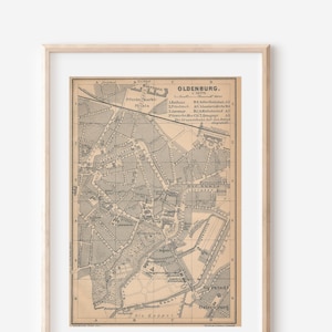 1904 Oldenburg Germany Antique Map