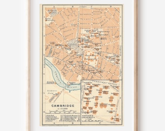 1909 Cambridge, Boston, Massachusetts, Harvard University Antique Map