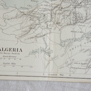 1881 Algiers Algeria Antique Map