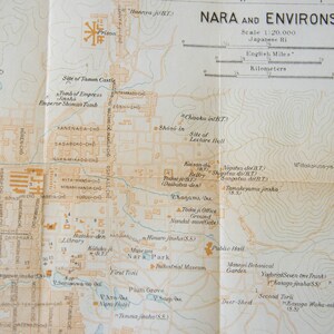 1933 Nara Japan Antique Map