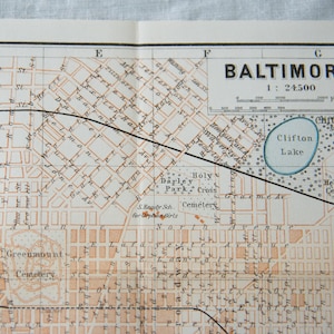 1904 Baltimore Maryland Antique Map